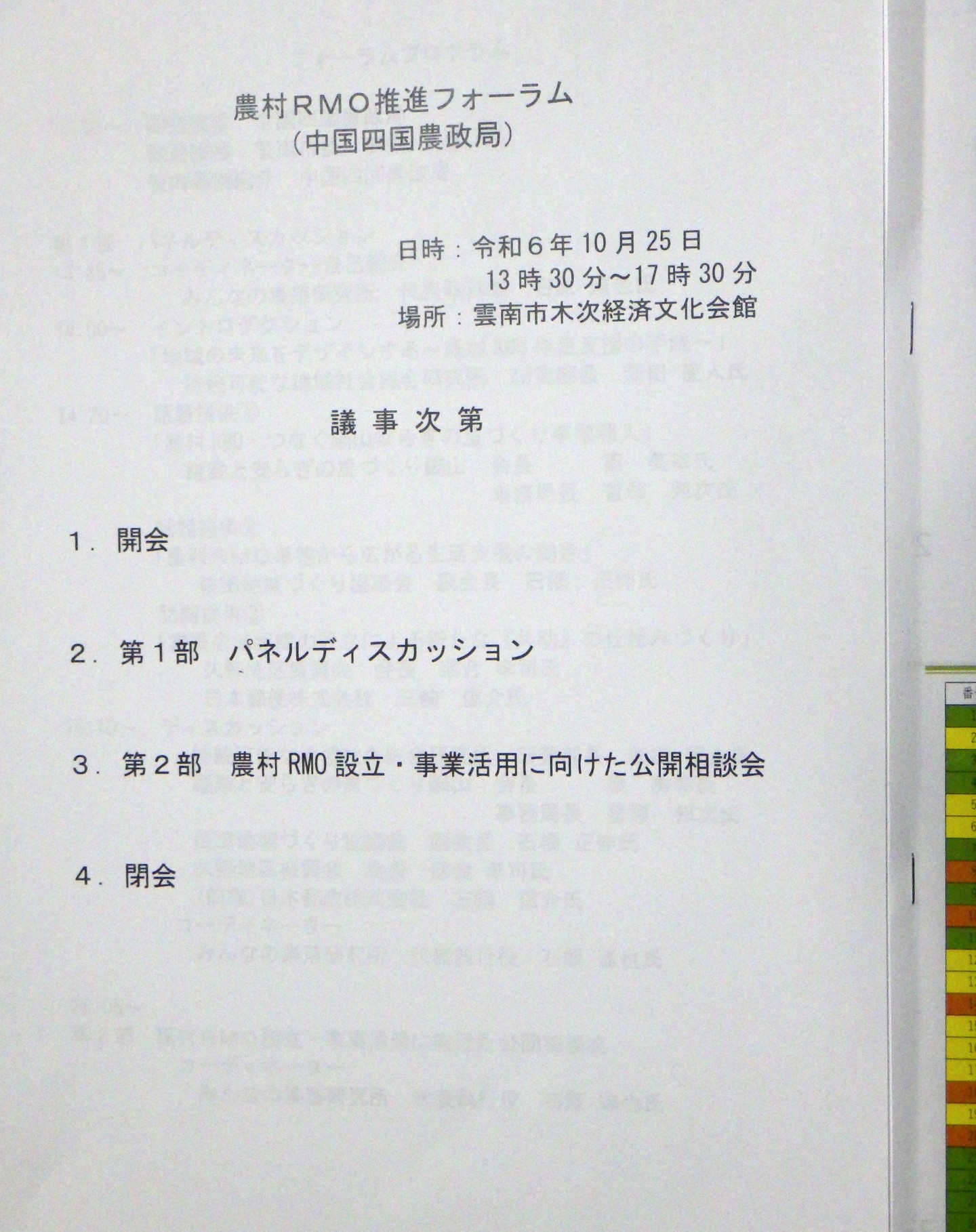 農村かさぎ　　農村RMOとは何ぞや？　解答を求めフォーラムに参加してみました。　　中山間直払いの加算金廃止等もあり、関心を持って参加したが、『農村RMO』と言わないだけ、やってる事は笠木の方が進んでいるのかな？と云う感触を受けました。相談会と案内にあったものの、相談者も設定してあり参加者からの質問を受ける事など無くて、拍子抜けの感じを持って帰りました。　　　　　#pentax#農家ときどき写真家#農村 #農村かさぎ #写真家#田舎の風景#農業 #農家#集落営農 #笠木営農組合 #だんだん